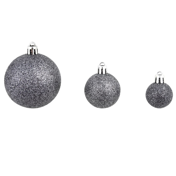 vidaXL 100-piece Christmas Ball Set 3/4/6 cm White/Grey