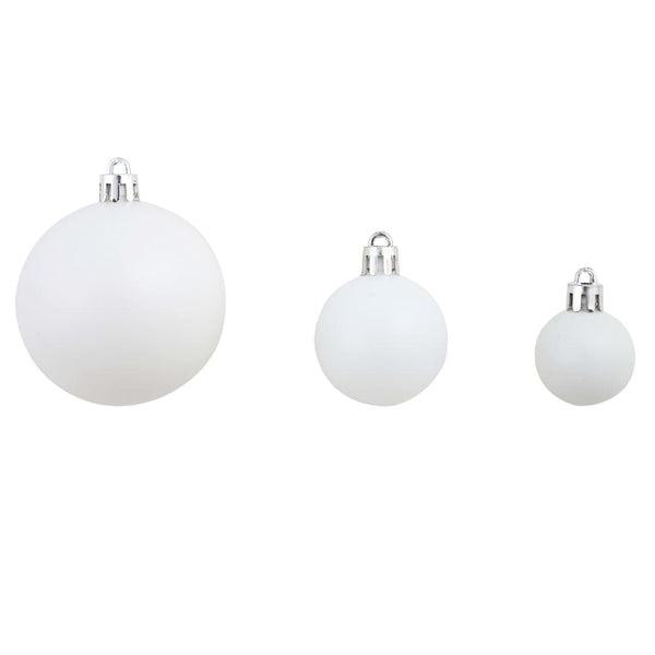 vidaXL 100-piece Christmas Ball Set 3/4/6 cm White/Grey