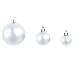 vidaXL 100-piece Christmas Ball Set 3/4/6 cm White/Grey