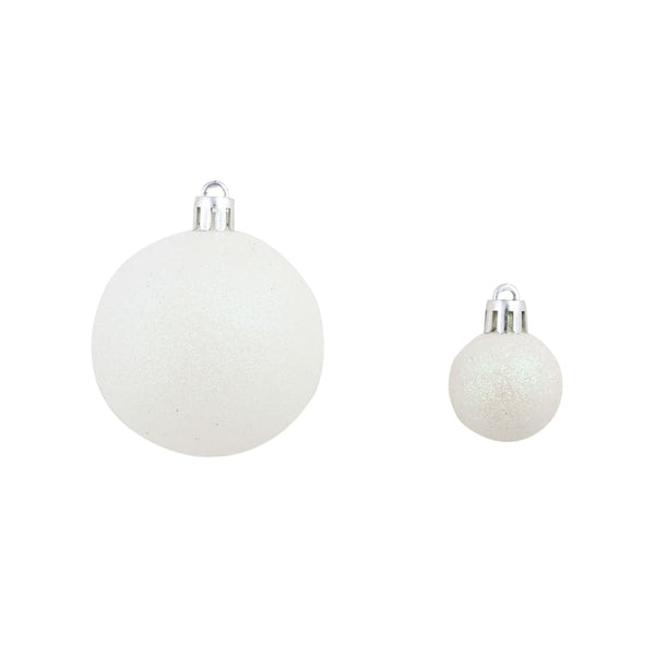 vidaXL 100-piece Christmas Ball Set 3/4/6 cm White/Grey