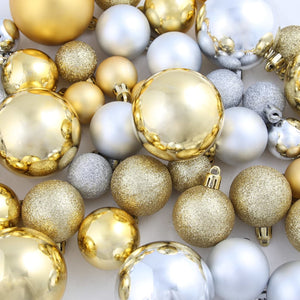 Christmas baubles 100 pcs. Silver/Gold