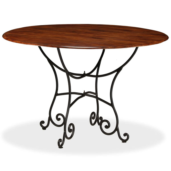 vidaXL Solid Wood Dining Table with Honey Finish 120x76 cm