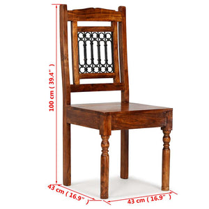 vidaXL Dining Chairs 2 pcs Solid Wood with Honey Finish