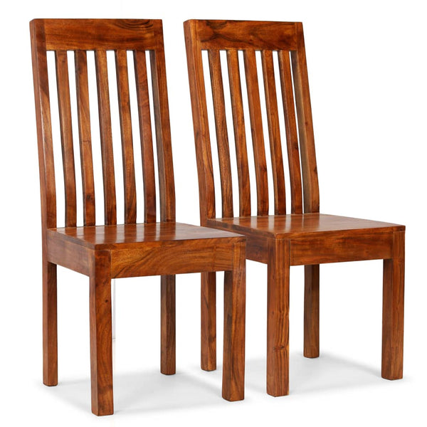 vidaXL Dining Chairs 2 pcs Solid Wood with Honey Finish