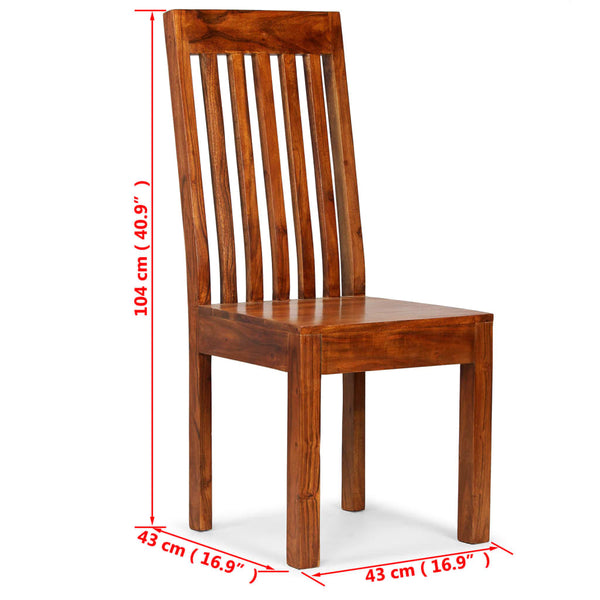 vidaXL Dining Chairs 2 pcs Solid Wood with Honey Finish