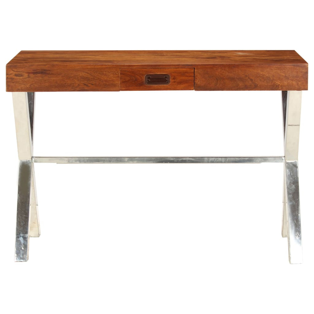 vidaXL Solid Wood Desk with Honey Finish 110x50x76 cm