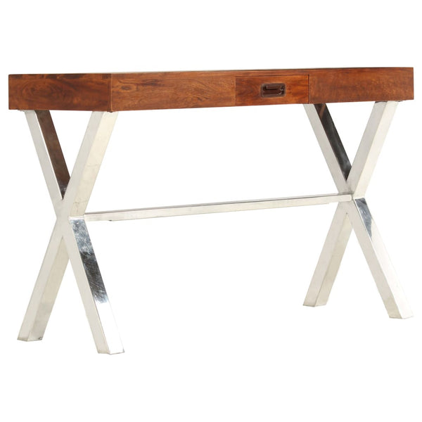 vidaXL Solid Wood Desk with Honey Finish 110x50x76 cm