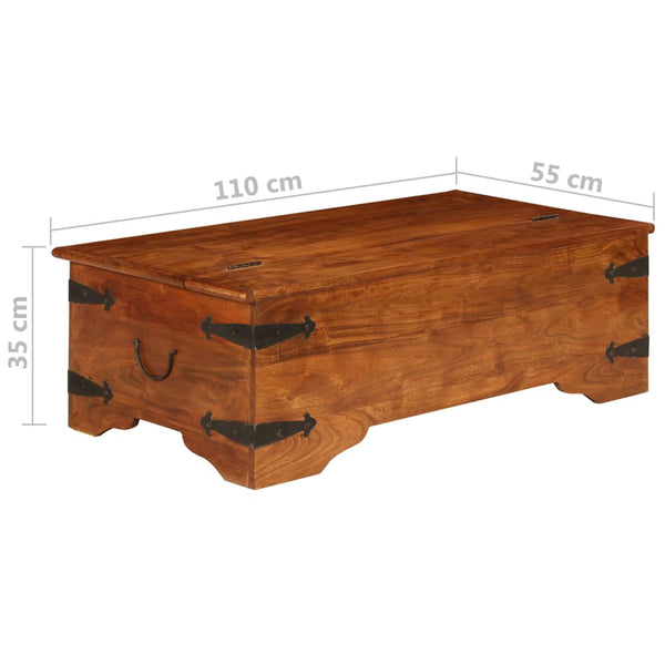 vidaXL Coffee Table Solid Wood with Honey Finish 110x55x35 cm