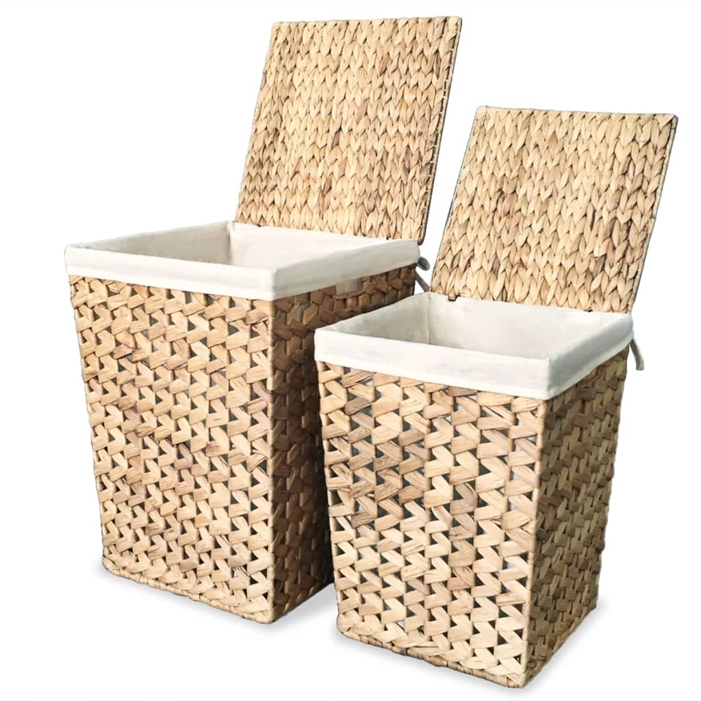vidaXL Laundry Basket Set 2 pcs Water Hyacinth