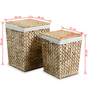 vidaXL Laundry Basket Set 2 pcs Water Hyacinth