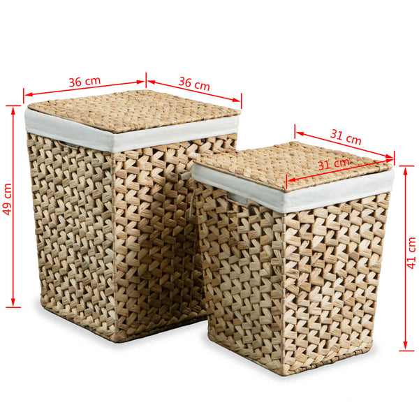 vidaXL Laundry Basket Set 2 pcs Water Hyacinth