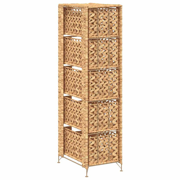 vidaXL 5-Basket Storage Rack 25.5x37x100 cm Water Hyacinth