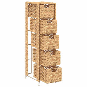 vidaXL 5-Basket Storage Rack 25.5x37x100 cm Water Hyacinth