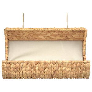 vidaXL Cat Bed with Cushion Water Hyacinth 37 x 20 x 20 cm