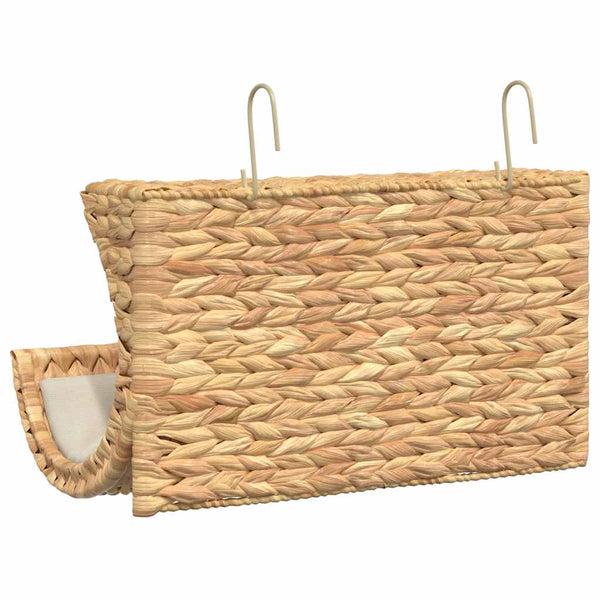 vidaXL Cat Bed with Cushion Water Hyacinth 37 x 20 x 20 cm