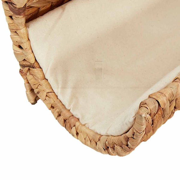 vidaXL Cat Bed with Cushion Water Hyacinth 37 x 20 x 20 cm