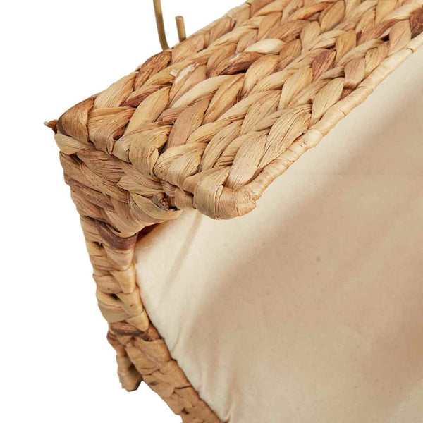 vidaXL Cat Bed with Cushion Water Hyacinth 37 x 20 x 20 cm