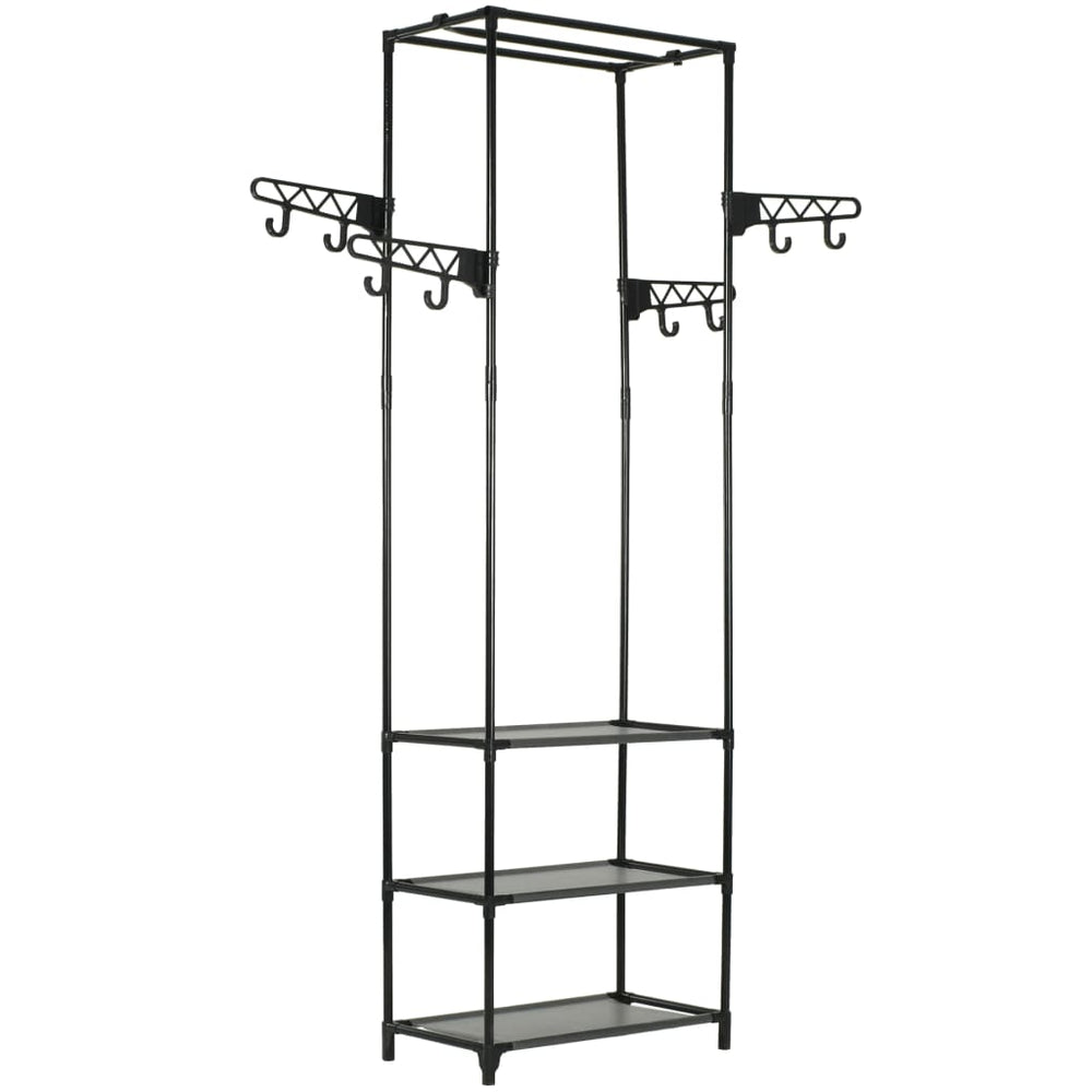 vidaXL Clothes Rack Steel and Non-Woven Fabric 55x28.5x175 cm Black
