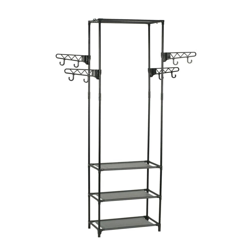 vidaXL Clothes Rack Steel and Non-Woven Fabric 55x28.5x175 cm Black