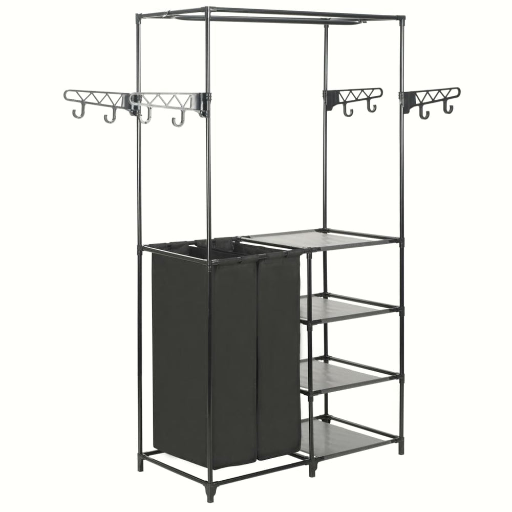 vidaXL Clothes Rack Steel and Non-Woven Fabric 87x44x158 cm Black
