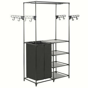 vidaXL Clothes Rack Steel and Non-Woven Fabric 87x44x158 cm Black