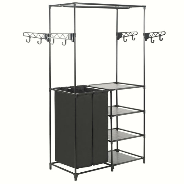 vidaXL Clothes Rack Steel and Non-Woven Fabric 87x44x158 cm Black