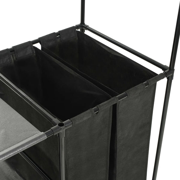 vidaXL Clothes Rack Steel and Non-Woven Fabric 87x44x158 cm Black