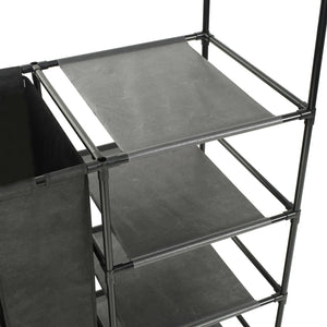 vidaXL Clothes Rack Steel and Non-Woven Fabric 87x44x158 cm Black