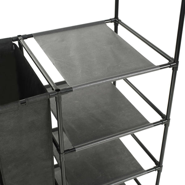 vidaXL Clothes Rack Steel and Non-Woven Fabric 87x44x158 cm Black