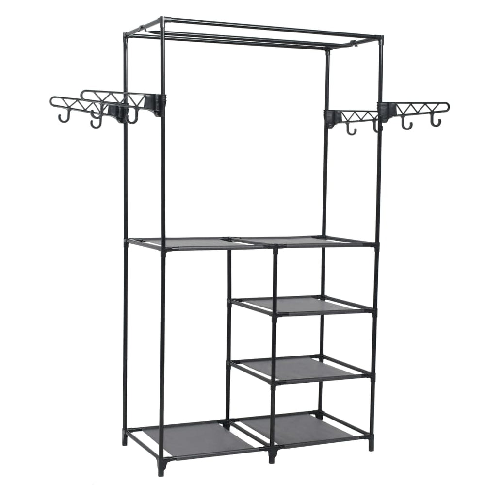 vidaXL Clothes Rack Steel and Non-Woven Fabric 87x44x158 cm Black