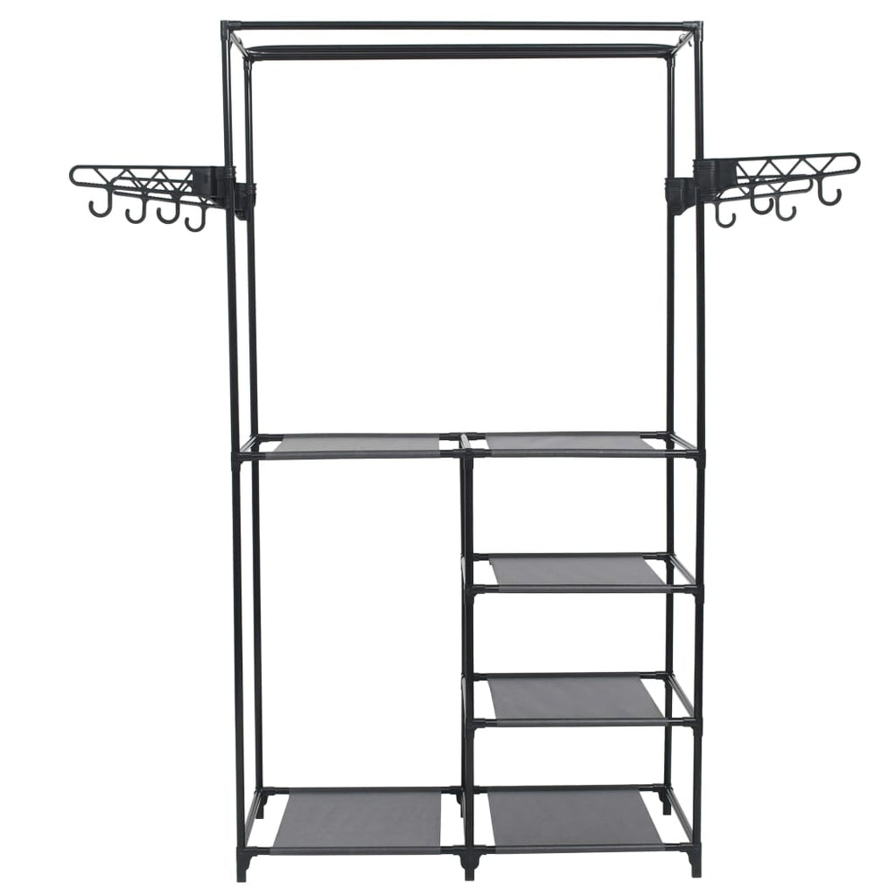 vidaXL Clothes Rack Steel and Non-Woven Fabric 87x44x158 cm Black