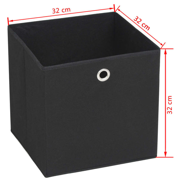vidaXL Storage Boxes 4 pcs Non-Woven Fabric 32x32x32 cm Black
