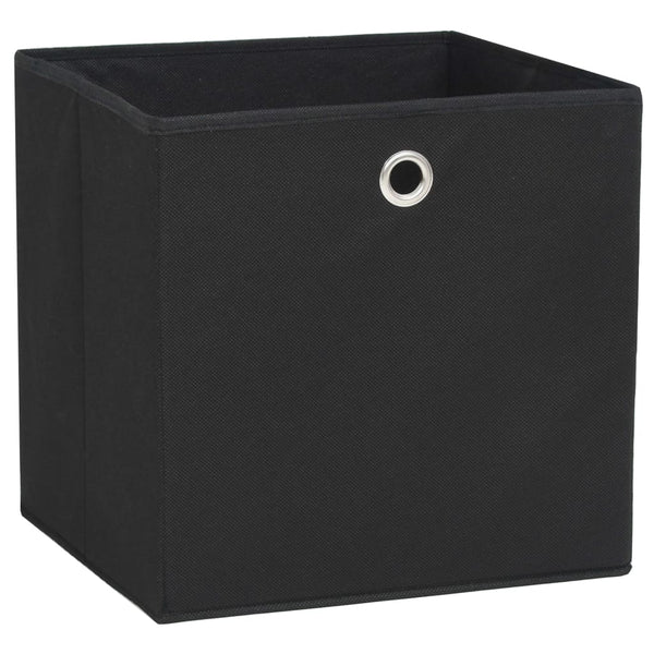 vidaXL Storage Boxes 10 pcs Non-woven fabric 32 x 32 x 32 cm Black