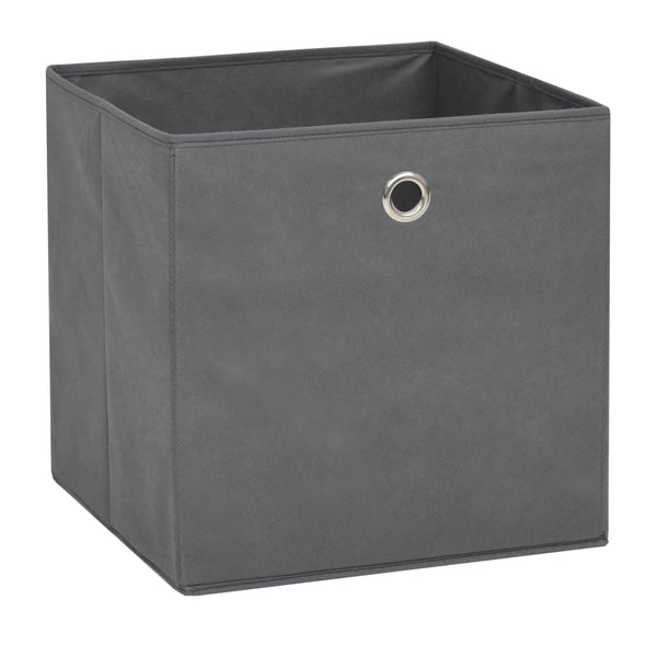 vidaXL Storage Boxes 10 pcs Non-Woven Fabric 32 x 32 x 32 cm Grey