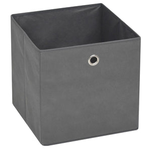 vidaXL Storage Boxes 10 pcs Non-Woven Fabric 32 x 32 x 32 cm Grey