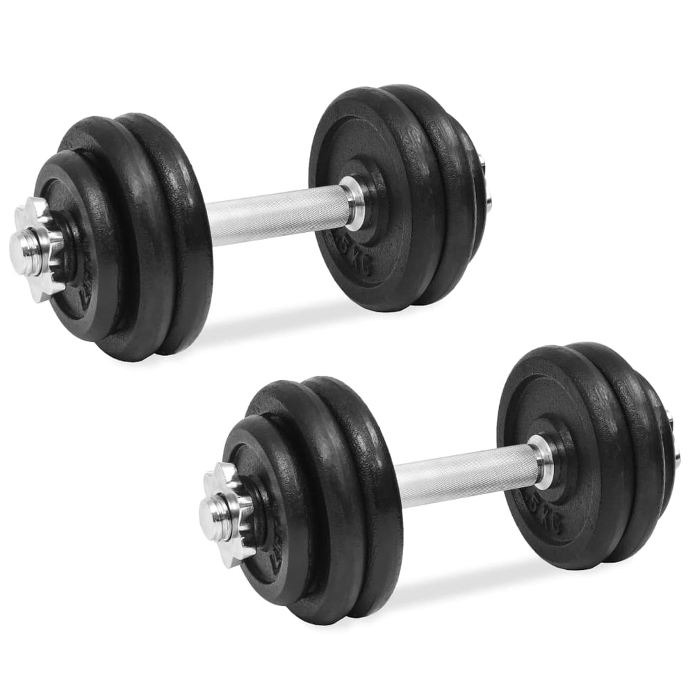 vidaXL Dumbbell Set 18-Piece 30 kg Cast Iron