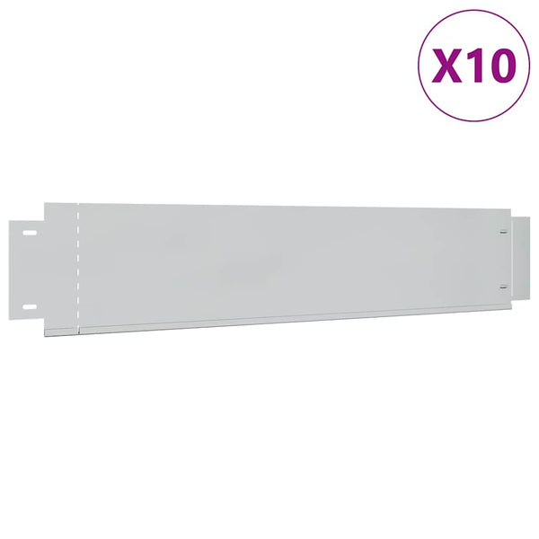 vidaXL Lawn Edging 10 pcs. Galvanized Steel 100 x 20 cm