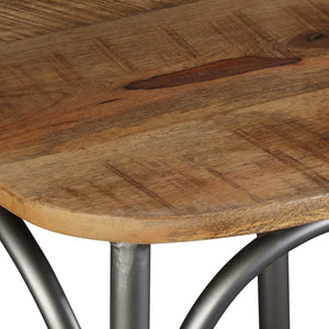 vidaXL Dining Chairs 6 pcs. Solid Mango Wood and Steel Cross Back