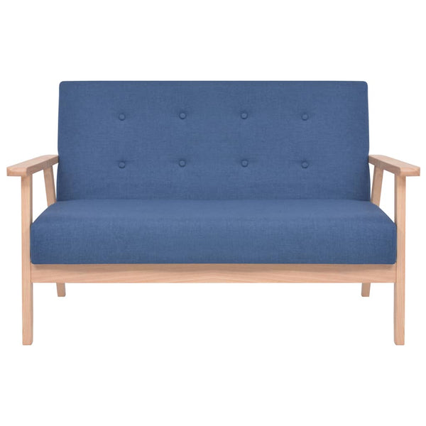 vidaXL 2-Piece Sofa Set Fabric Blue