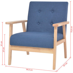 vidaXL 2-piece Sofa Set Fabric Blue