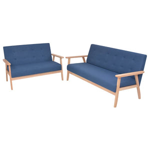 vidaXL 2-Piece Sofa Set Fabric Blue