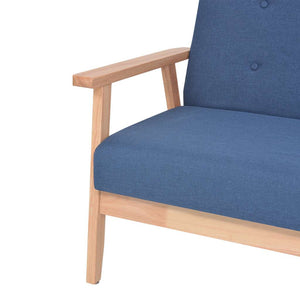 vidaXL 2-Piece Sofa Set Fabric Blue