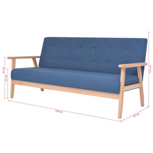 vidaXL 2-Piece Sofa Set Fabric Blue
