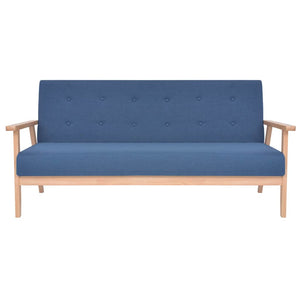 vidaXL 3-Piece Sofa Set Fabric Blue
