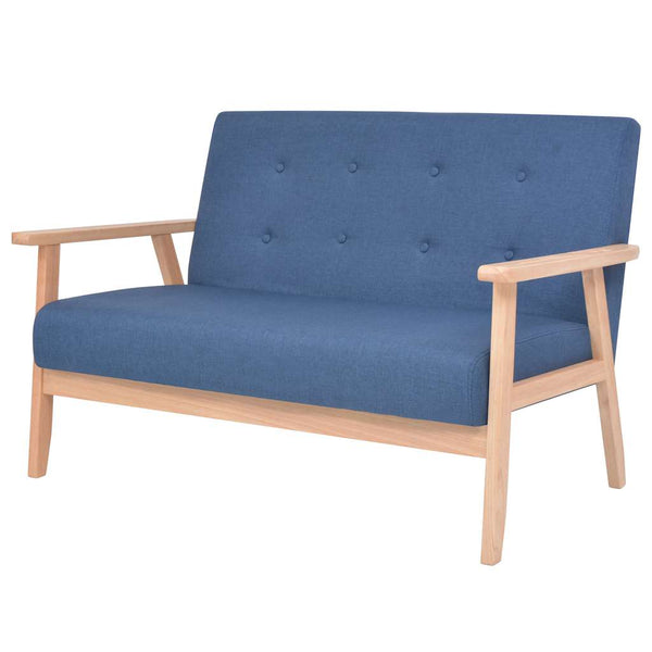 vidaXL 3-Piece Sofa Set Fabric Blue