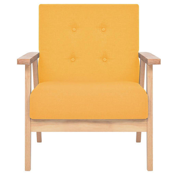 vidaXL 2-piece Sofa Set Fabric Yellow