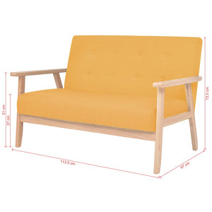 vidaXL 2-piece Sofa Set Fabric Yellow
