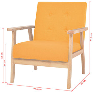 vidaXL 2-piece Sofa Set Fabric Yellow