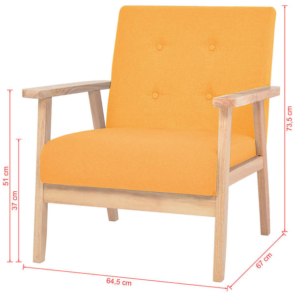 vidaXL 2-piece Sofa Set Fabric Yellow
