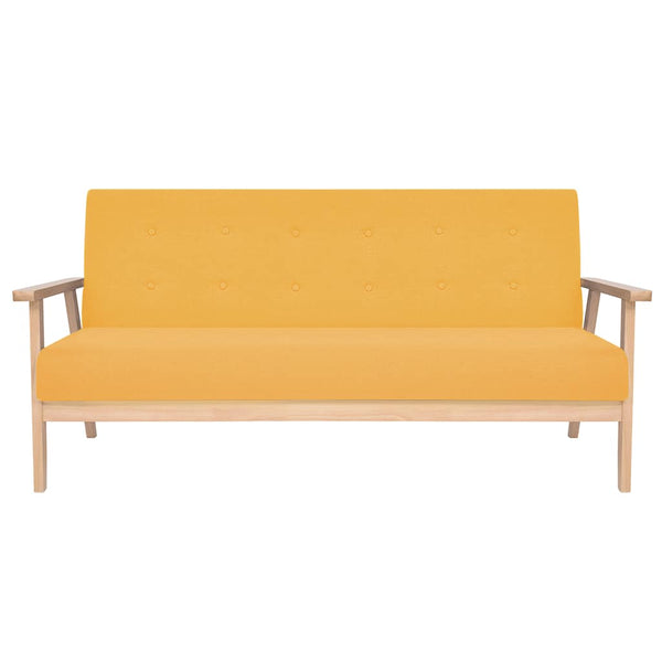vidaXL 2-piece Sofa Set Fabric Yellow